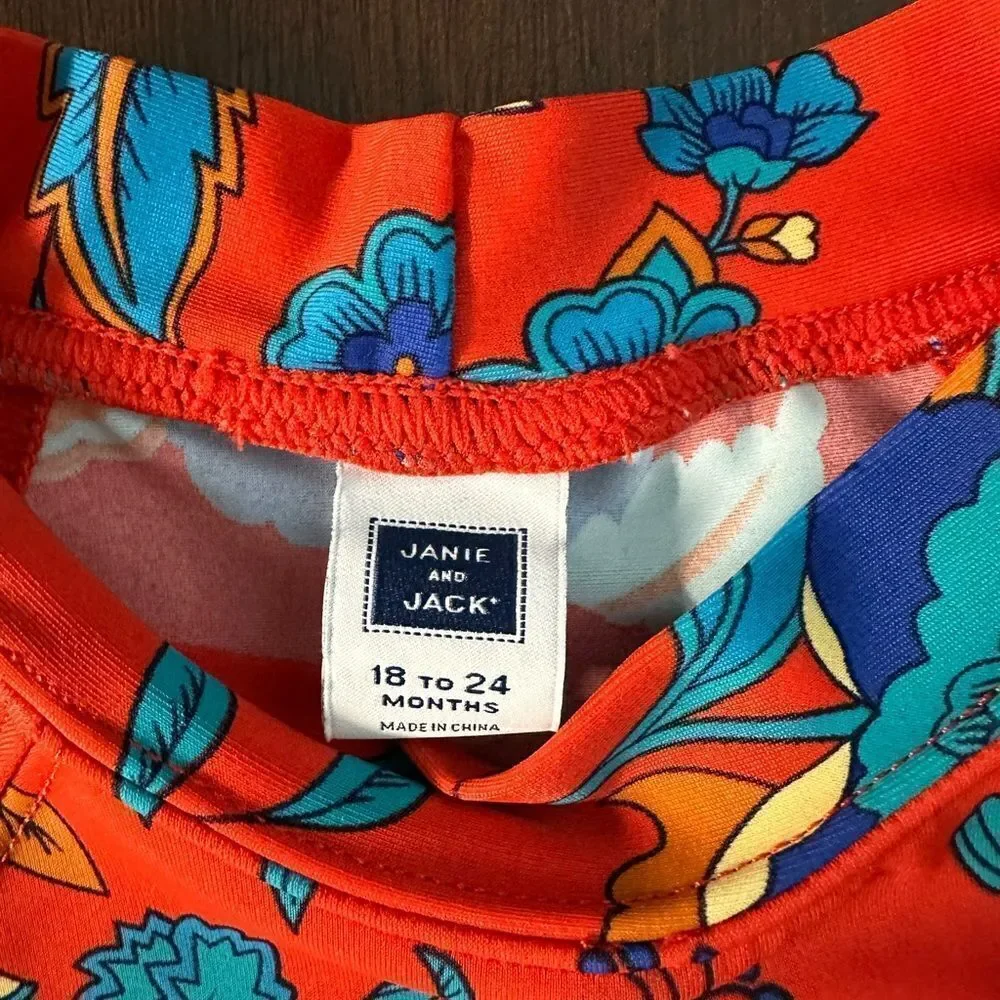 Janie and Jack Girls Rash Guard Top - 18-24M